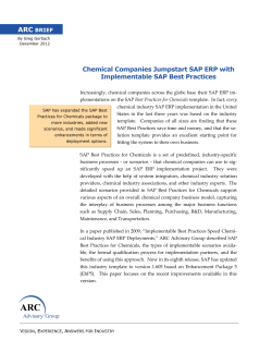 ARC Brief - SAP Best Practices and Quick Start