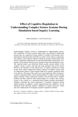 Effect of Cognitive Regulation in Understanding Complex Science