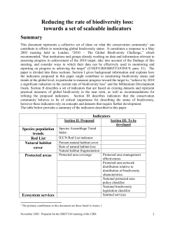 2010 Conservation Indicator Group Paper (2003)