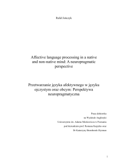 Affective language processing in a native and non-native mind