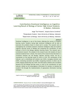 Contributions Emotional Intelligence on Cognitive Learning Result