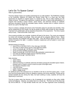 Let`s Go To Space Camp! - Endeavor Charter School