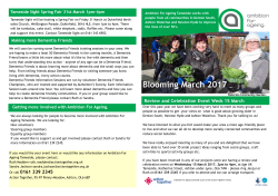 to the March Ambition for Ageing Tameside newsletter