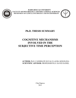 cognitive mechanisms involved in the subjective time perception