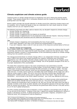 Tearfund`s climate scepticism and science guide