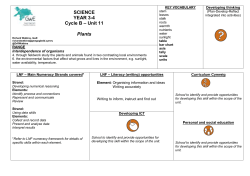 SCIENCE YEAR 3-4 Cycle B – Unit 11 Plants
