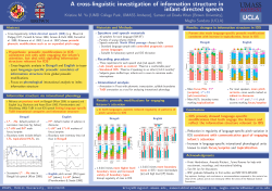 A cross-linguistic investigation of information structure in infant
