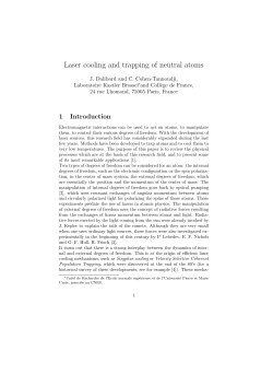 Laser cooling and trapping of neutral atoms - ENS-phys