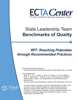 State Leadership Team Benchmarks of Quality
