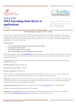 DNA barcoding-from theory to applications