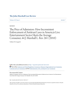 How Inconsistent Enforcement of Antitrust Laws in America`s Live