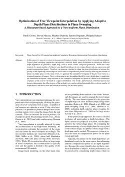 Optimization of Free Viewpoint Interpolation by Applying Adaptive