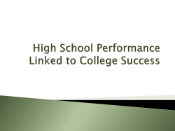 High School Performance Linked to College Success