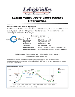 Current Employment Statistics - Lehigh Valley Workforce Investment