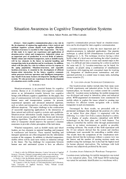 Situation Awareness in Cognitive Transportation Systems