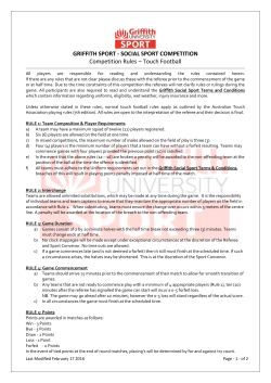 Touch Football Sport Specific Rules