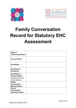 Family Conversation Record for Statutory EHC