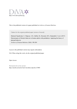 Determinants of lifestyle behavior in Iranian adults with prediabetes