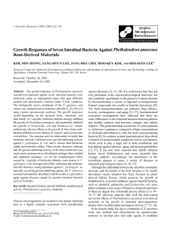 Growth Responses of Seven Intestinal Bacteria Against