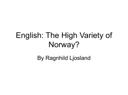 English: The High Variety of Norway?