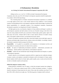 Parliamentary Resolution on Strategy for