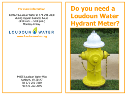 Do you need a Loudoun Water Hydrant Meter? For more information