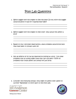 Post Lab Questions - Research