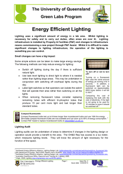 Energy Efficient Lighting - University of Queensland
