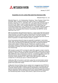 January 10, 2017 Acquisition of a U.S. carbon fiber plant from