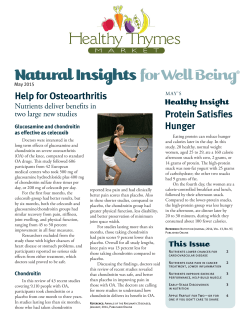 Protein Satisfies Hunger Help for Osteoarthritis