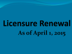 Licensure Renewal - Elgin Teachers Association
