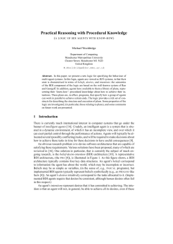 Practical Reasoning with Procedural Knowledge