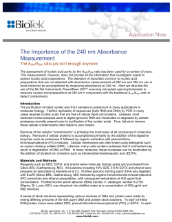 The Importance of the 240 nm Absorbance Measurement