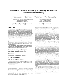 Feedback, Latency, Accuracy: Exploring Tradeoffs in Location