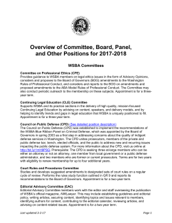 Overview of Committee, Board, Panel, and Other Positions