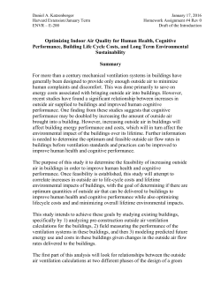 Optimizing Indoor Air Quality for Human Health, Cognitive