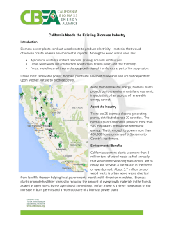 Fact Sheet - California Biomass Energy Alliance