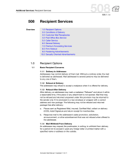 DMM 508 Recipient Services