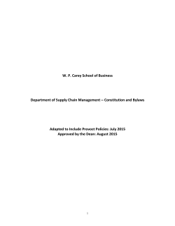 DEPARTMENT OF SUPPLY CHAIN MANAGEMENT