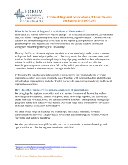 RAGS 101 - Forum of Regional Associations of Grantmakers