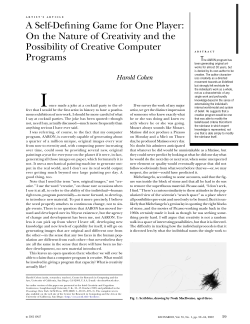 A Self-Defining Game for One Player: On the