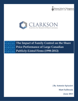 The Impact of Family Control on the Share Price Performance of