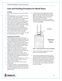 Care and Finishing Procedure for Wood Doors
