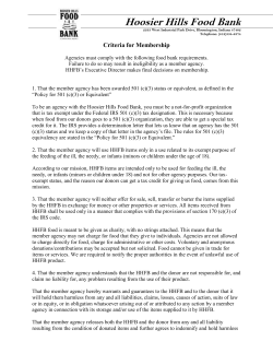 CRITERIA FOR MEMBERSHIP 9/9/06