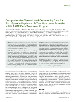 Comprehensive Versus Usual Community Care for First