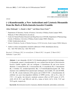(&minus;)-Kunstleramide, a New Antioxidant and Cytotoxic