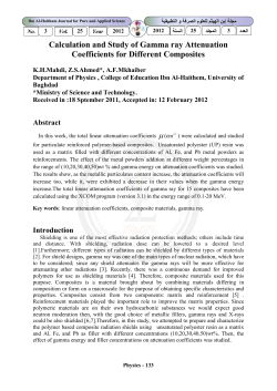Calculation and Study of Gamma ray Attenuation Coefficients