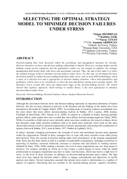 selecting the optimal strategy model to minimize decision failures