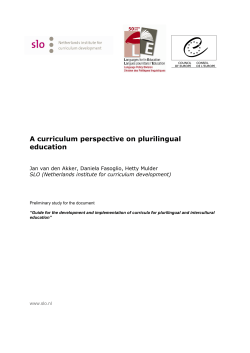 A curriculum perspective on plurilingual education