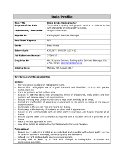 Basic Grade Radiographer Role Profile